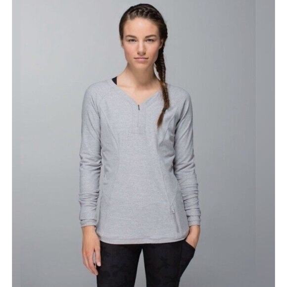 Lululemon Size 4 Women Love Some Run Long Sleeve Heathered Light Grey EF21 - Picture 2 of 10